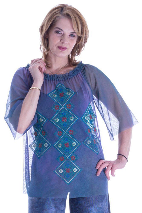 Bluza tul cu broderie  Liza Panait Liza Panait Online Boutique